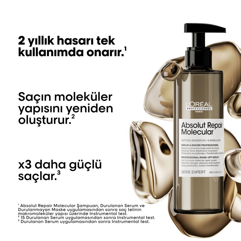 Absolut Repair Molecular Tüm Yıpranmış Saçlar İçin Durulanan Serum - Görsel 2