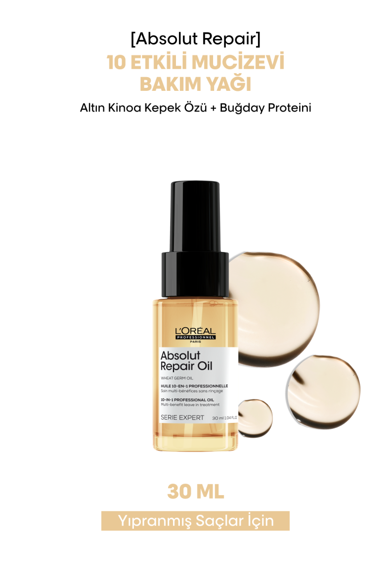 Absolut Repair Normal-Hassaslaşmış Saçlar İçin 10’u 1 Arada Durulanmayan Saç 
Bakım Yağı 30 ml
