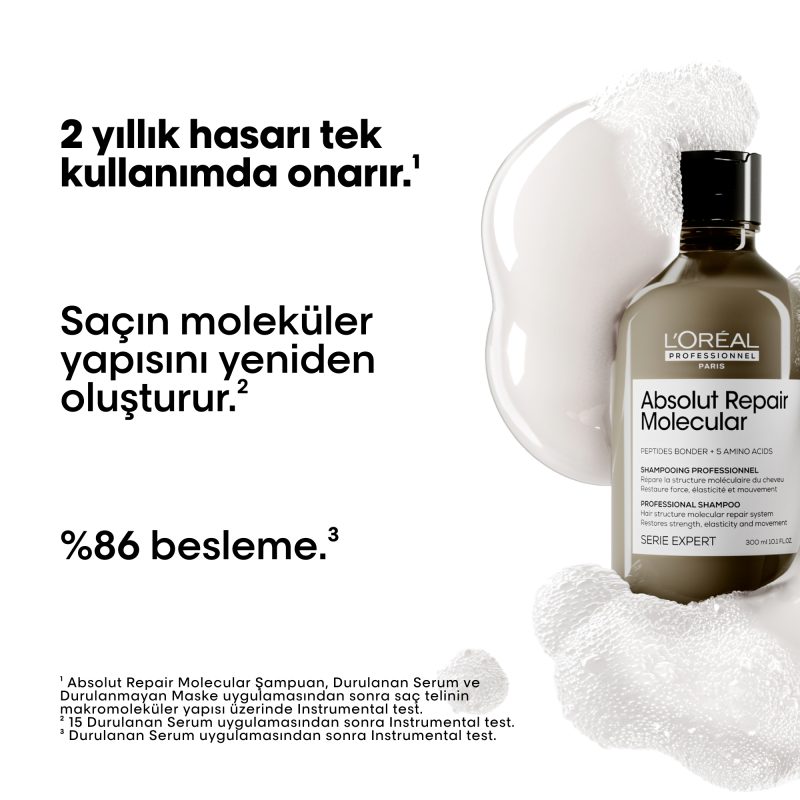 Absolut Repair Molecular Tüm Yıpranmış Saçlar İçin Arındırıcı Şampuan - Görsel 2