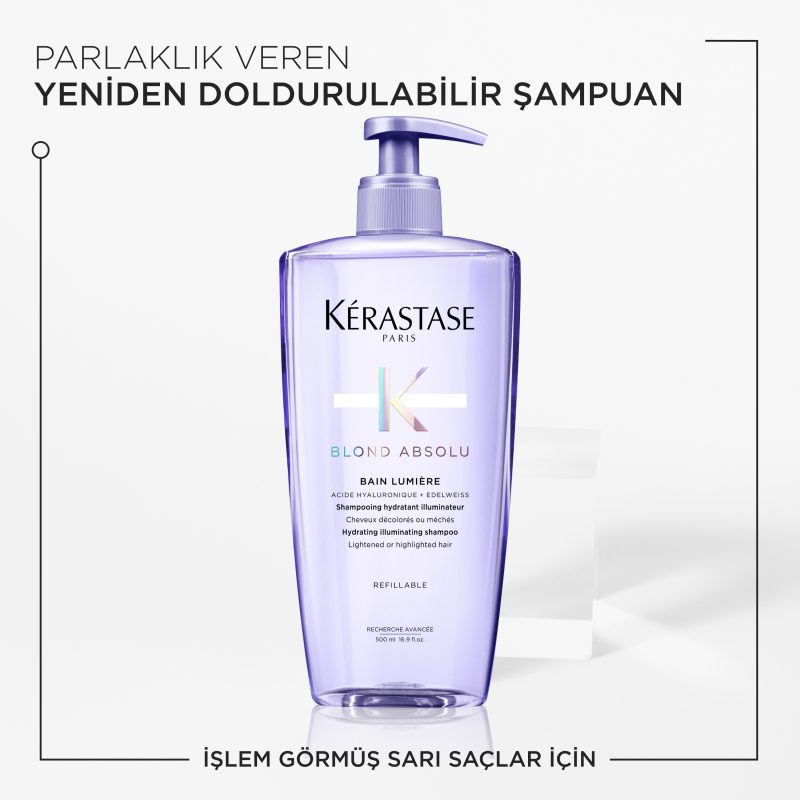 Bain Lumiere İşlem Görmüş Sarı Saçlar İçin Parlaklık Veren Şampuan 500 ml