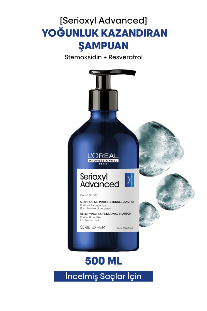 Serioxyl Advanced İncelmiş Saç Telleri için Yoğunluk Kazandıran Şampuan - Görsel 2