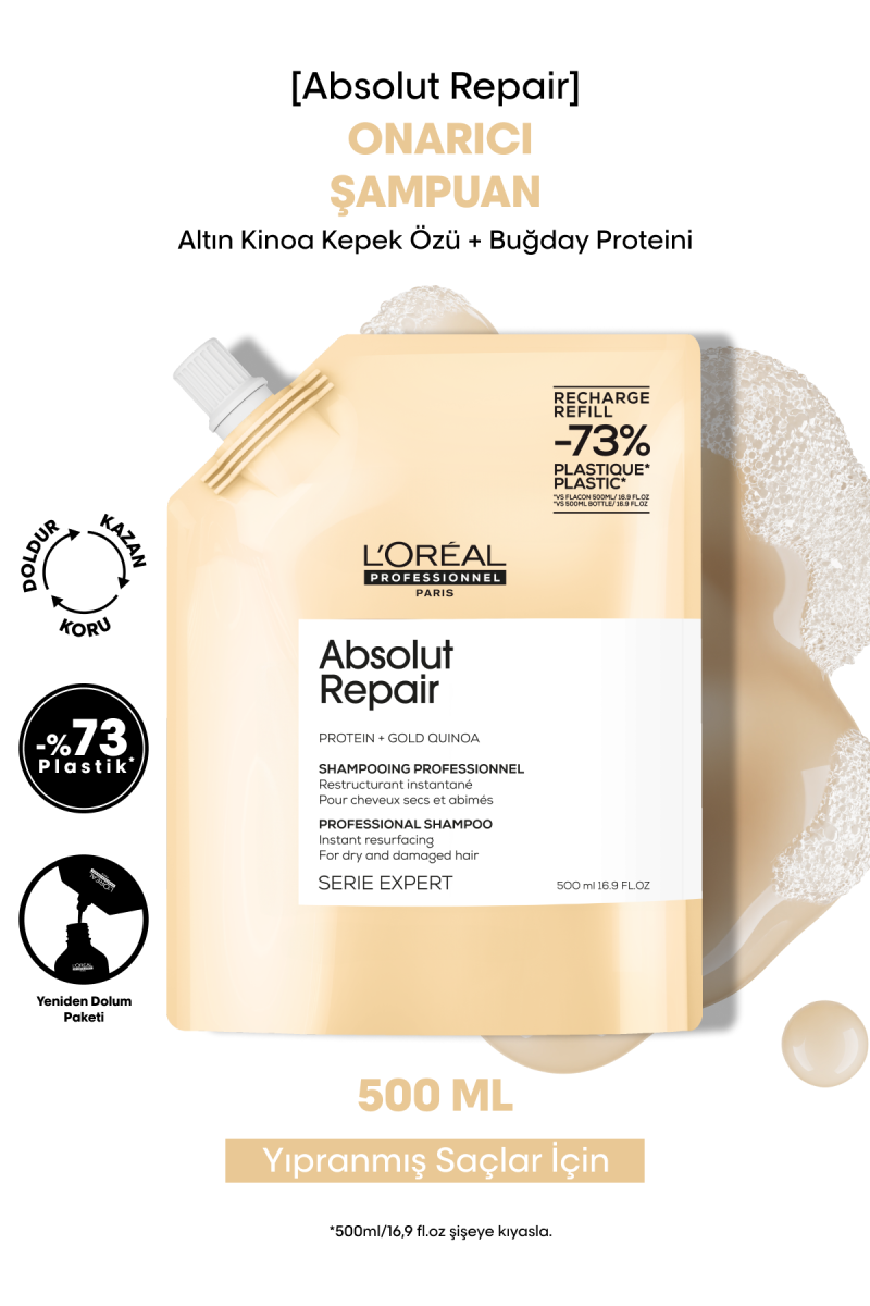 Absolut Repair Yıpranmış Saçlar için Onarıcı Refill Şampuan