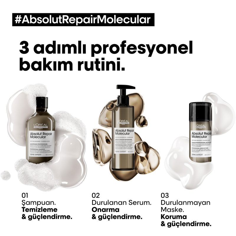 Absolut Repair Molecular Tüm Yıpranmış Saçlar İçin Arındırıcı Şampuan - Görsel 3