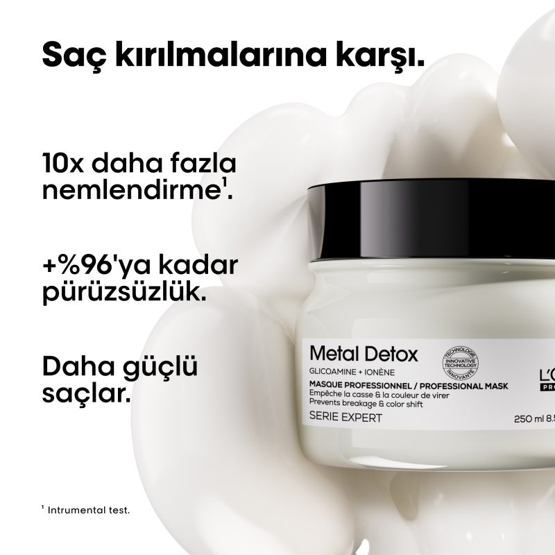Metal Detox İşlem Görmüş ve Yıpranmış Saçlar İçin Kırılma Karşıtı Koruyucu Maske 250 ml - Görsel 2