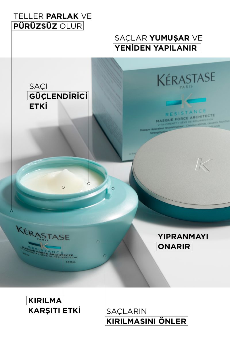 Masque Force Architecte Zayıf ve Yıpranmış Saçlar için Onarıcı Maske - Görsel 2