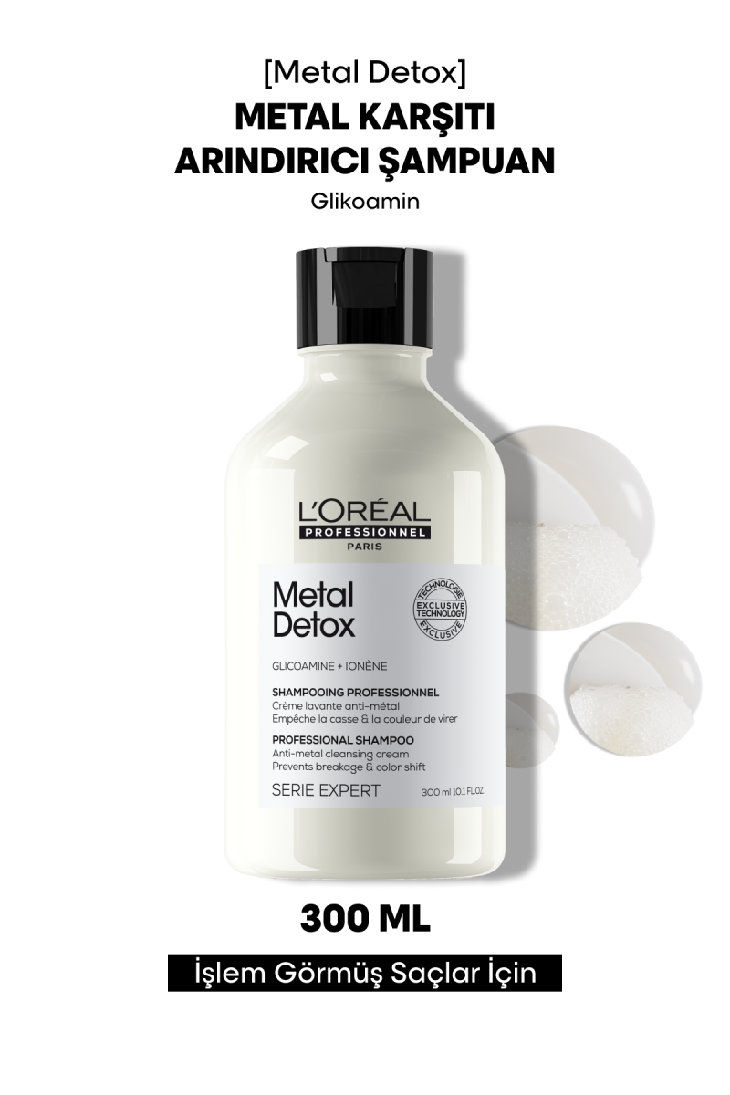 Metal Detox İşlem Görmüş ve Yıpranmış Saçlar İçin Kırılma Karşıtı Arındırıcı Şampuan