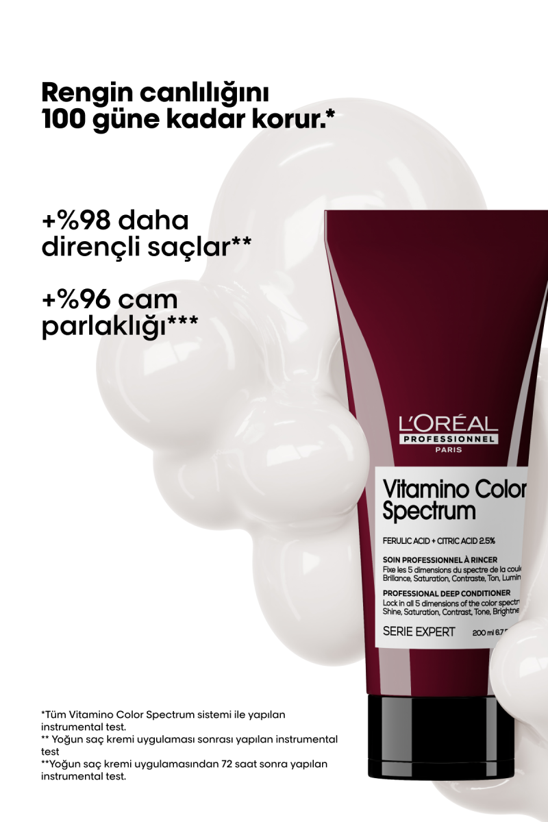 Vitamino Color Spectrum Boyalı Saçlar İçin Parlaklık Kazandıran Saç Kremi 200 ml - Görsel 2