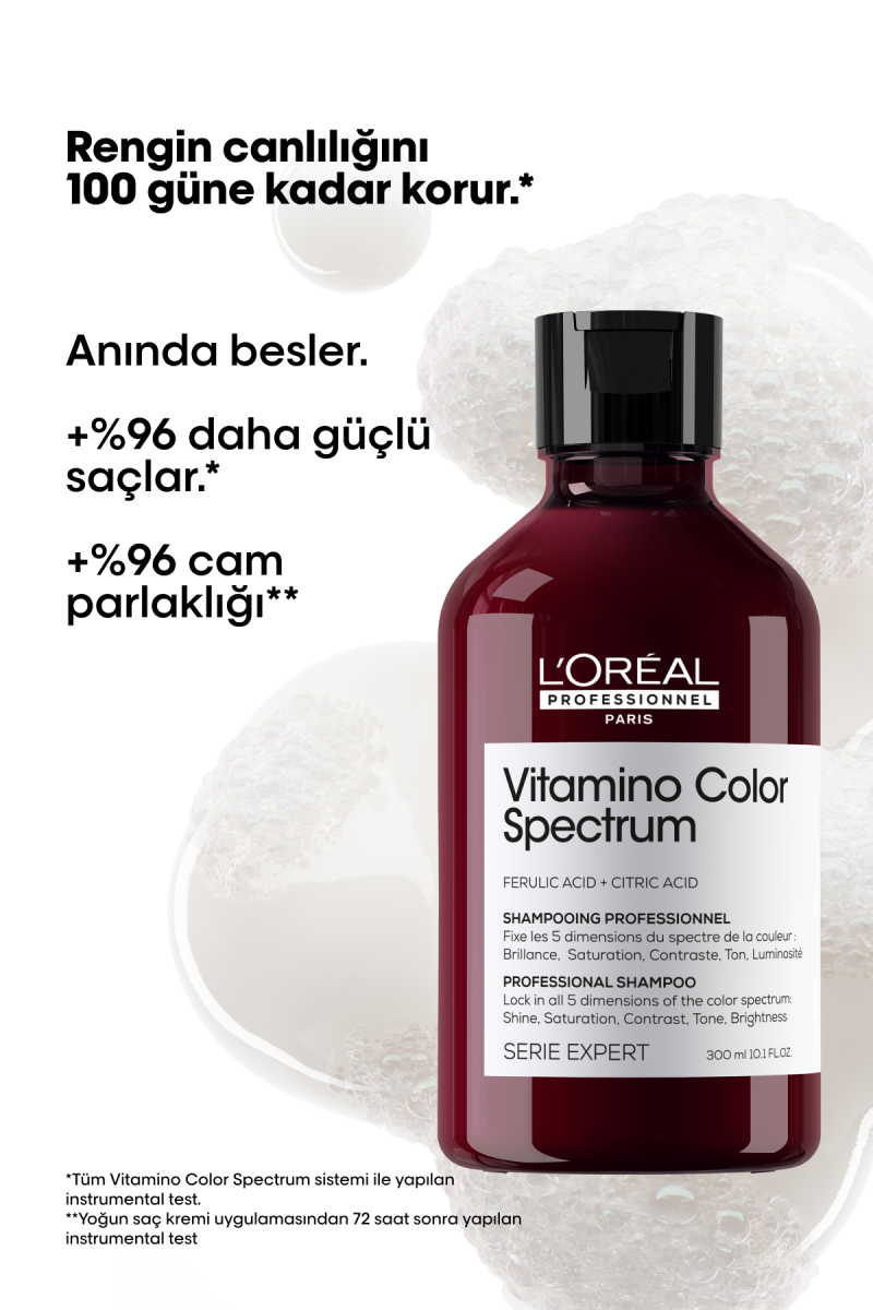 Vitamino Color Spectrum Boyalı Saçlar İçin Parlaklık Kazandıran Renk Koruyucu Şampuan 300 ml - Görsel 2