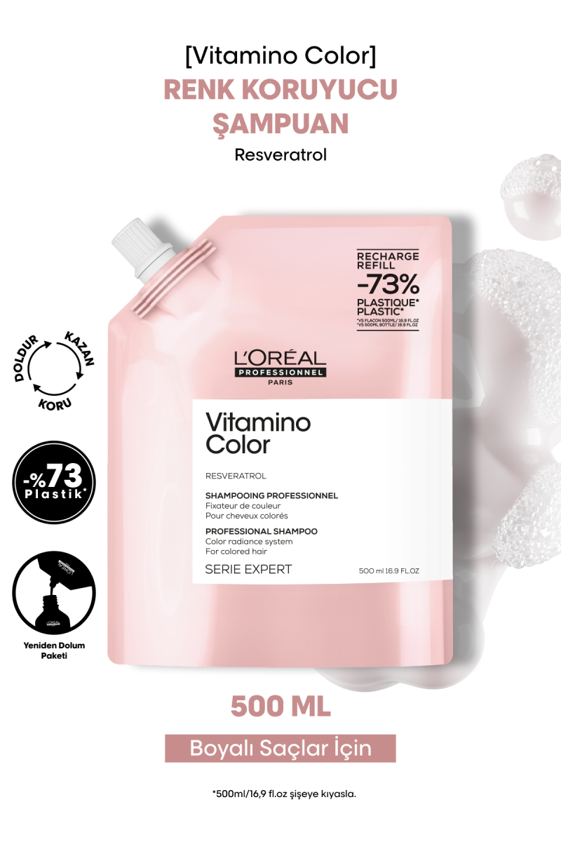 Vitamino Color Boyalı Saçlar için Renk Koruyucu Refill Şampuan