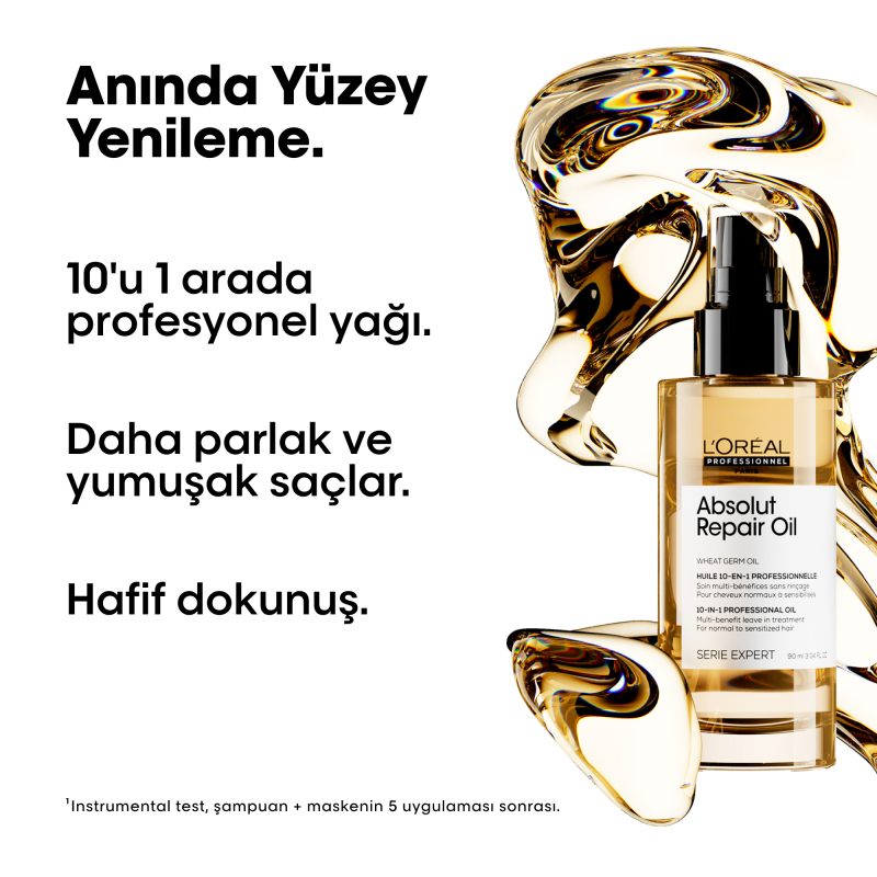 Absolut Repair Normal-Hassaslaşmış Saçlar İçin 10’u 1 Arada Durulanmayan Saç Bakım Yağı 90 ml - Görsel 3