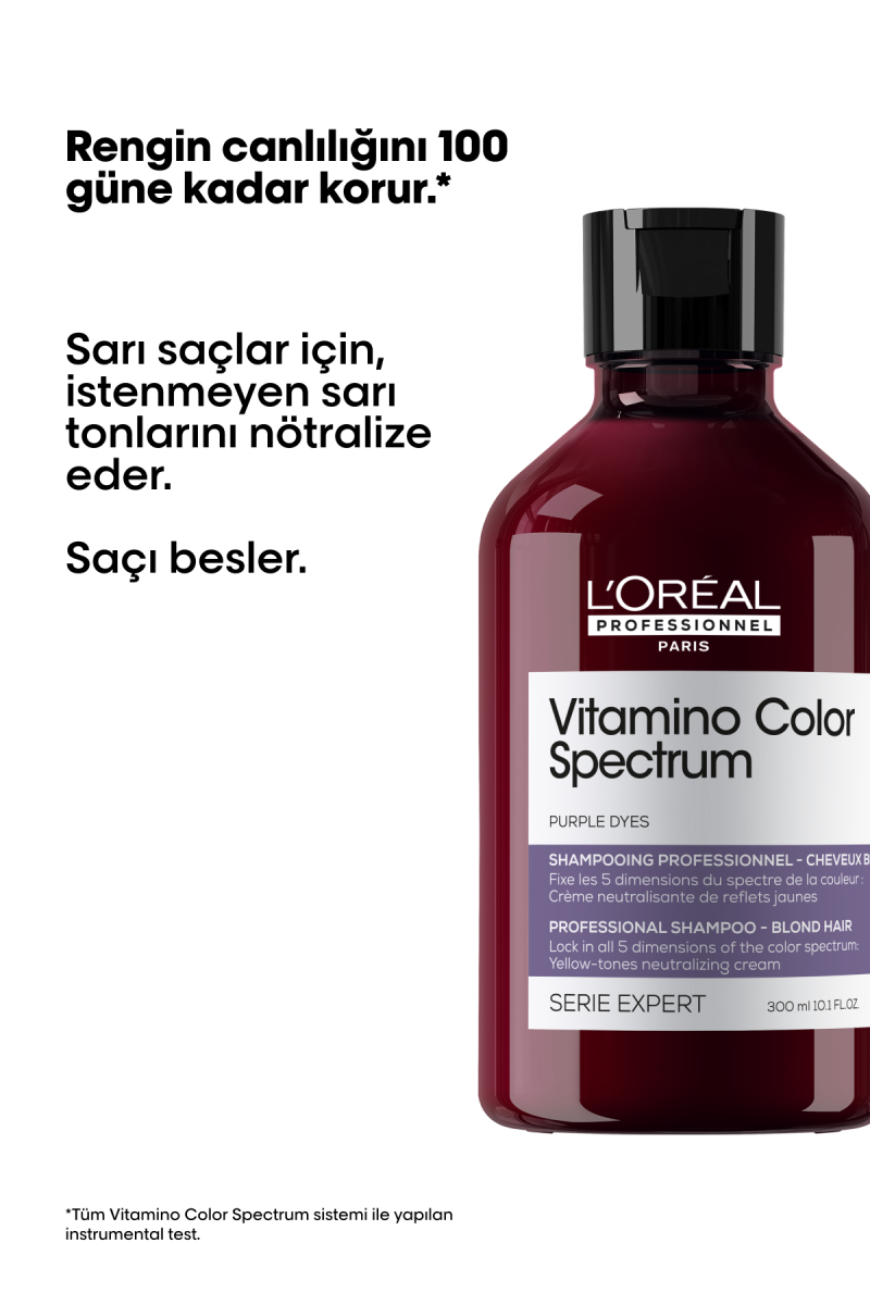 Vitamino Color Spectrum Sarı Saçlar İçin Sarı Tonlarını Nötralize Edici Mor Şampuan 300 ml - Görsel 2