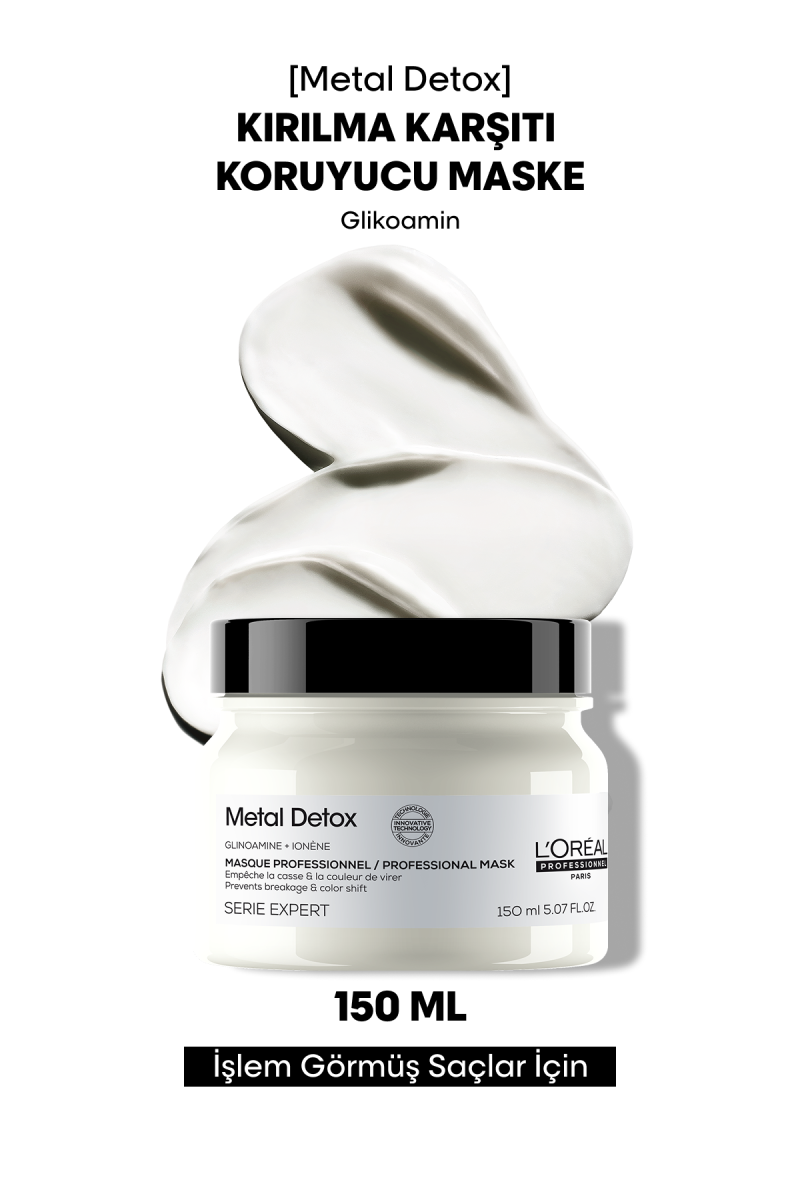 Metal Detox İşlem Görmüş ve Yıpranmış Saçlar İçin Kırılma Karşıtı Koruyucu Maske 150 ml