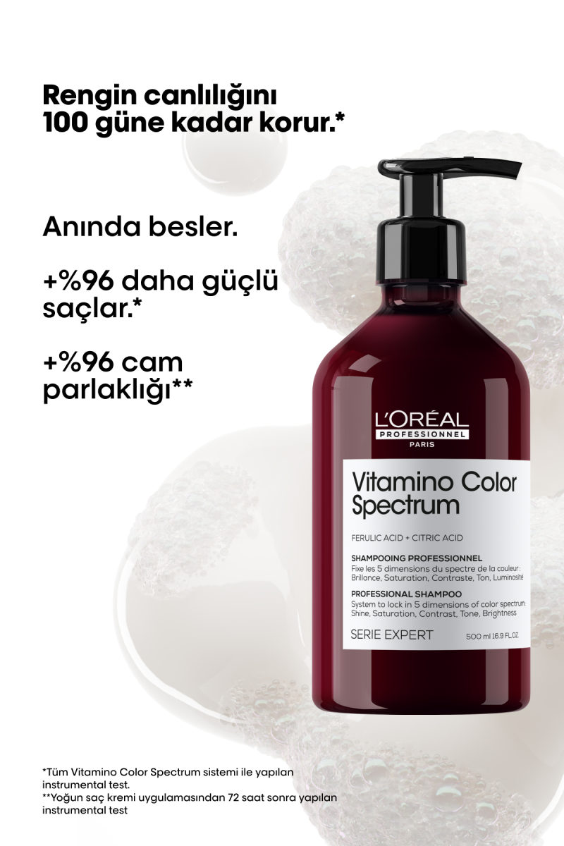 Vitamino Color Spectrum Boyalı Saçlar İçin Parlaklık Kazandıran Renk Koruyucu Şampuan 500 ml - Görsel 2