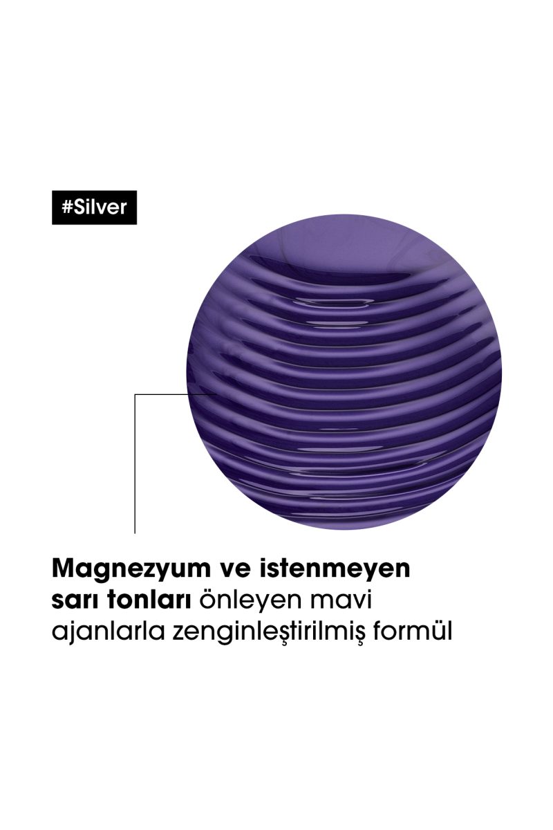 Serie Expert Silver Çok Açık Sarı, Gri Ve Beyaz Saçlar Için Renk Dengeleyici Mor Şampuan - Görsel 4