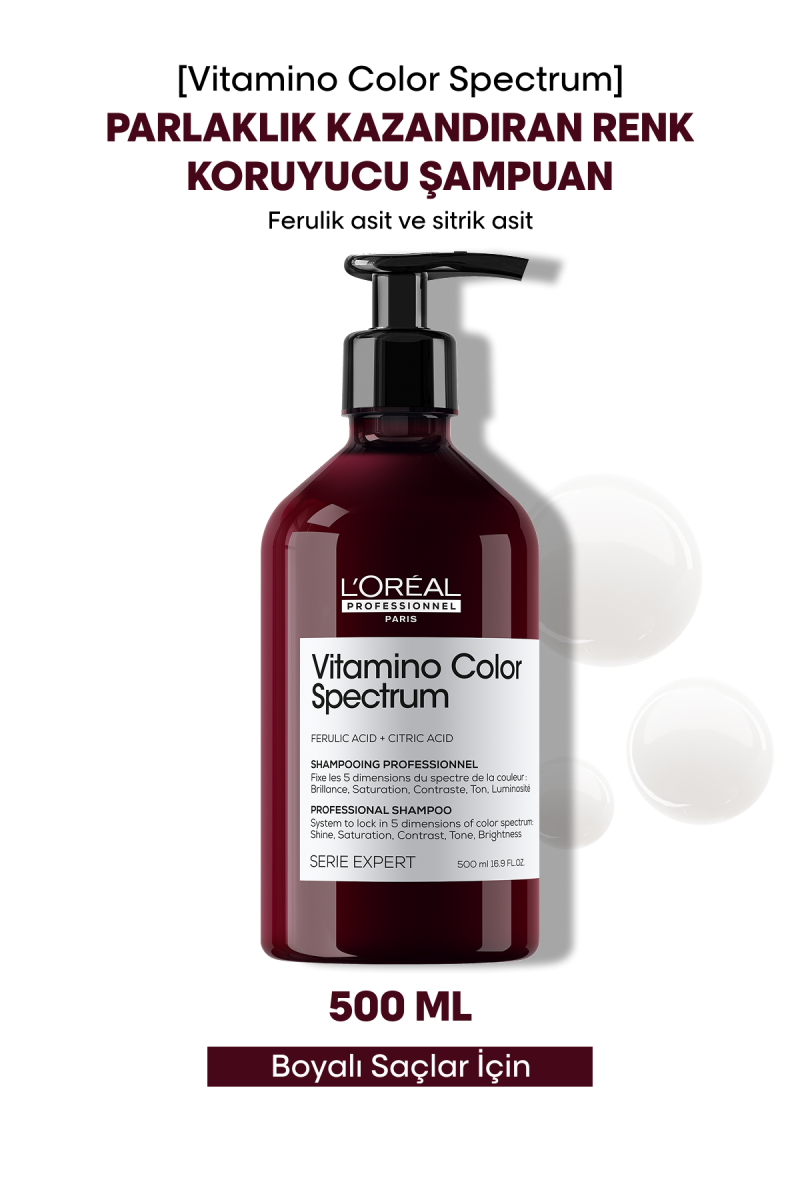 Vitamino Color Spectrum Boyalı Saçlar İçin Parlaklık Kazandıran Renk Koruyucu Şampuan 500 ml